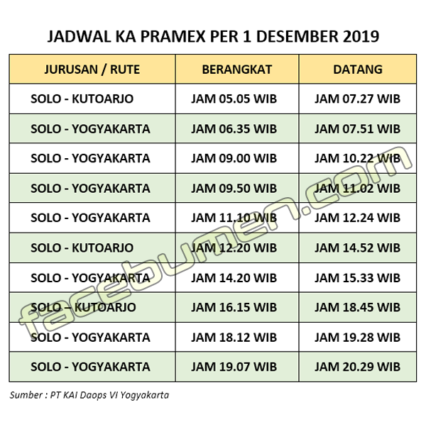 jadwal ka prameks terbaru
